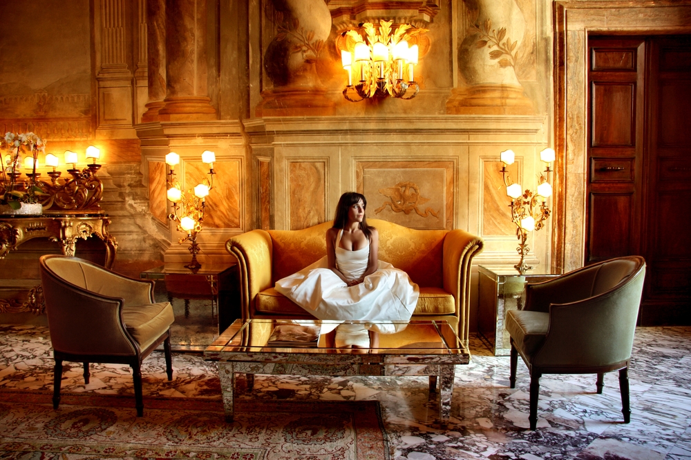 cozy upscale lounge with warm lighting and armchairs