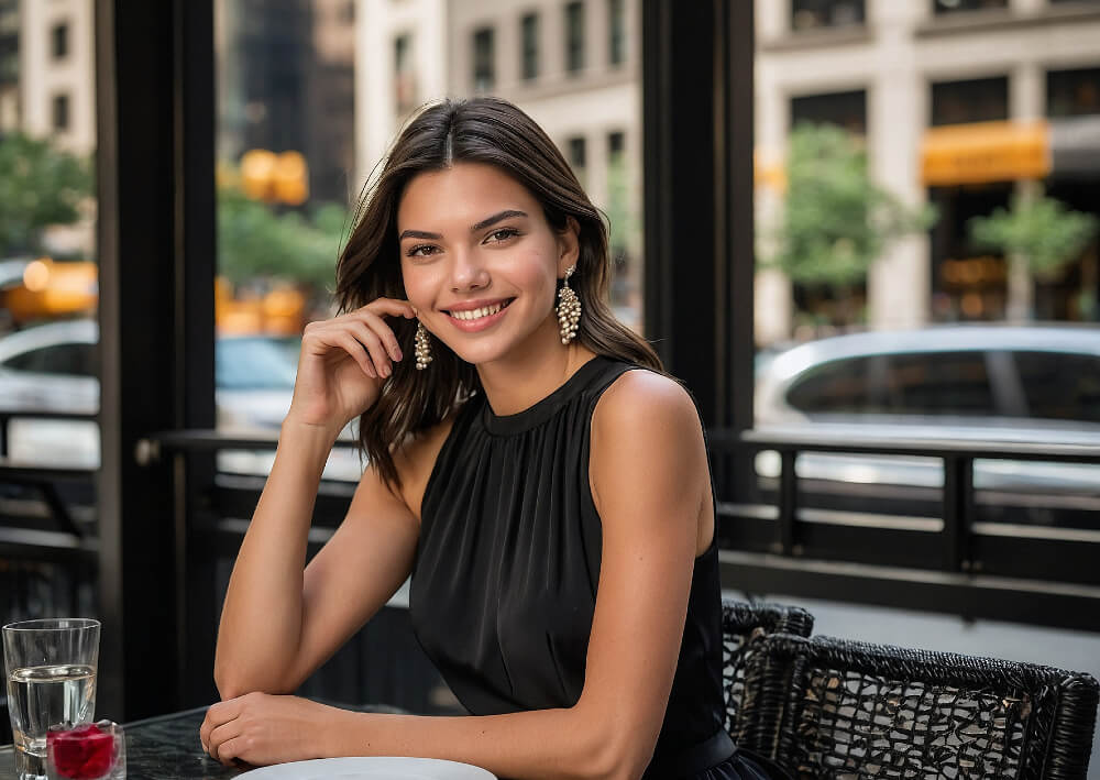 Elegant woman representing premium companionship in London