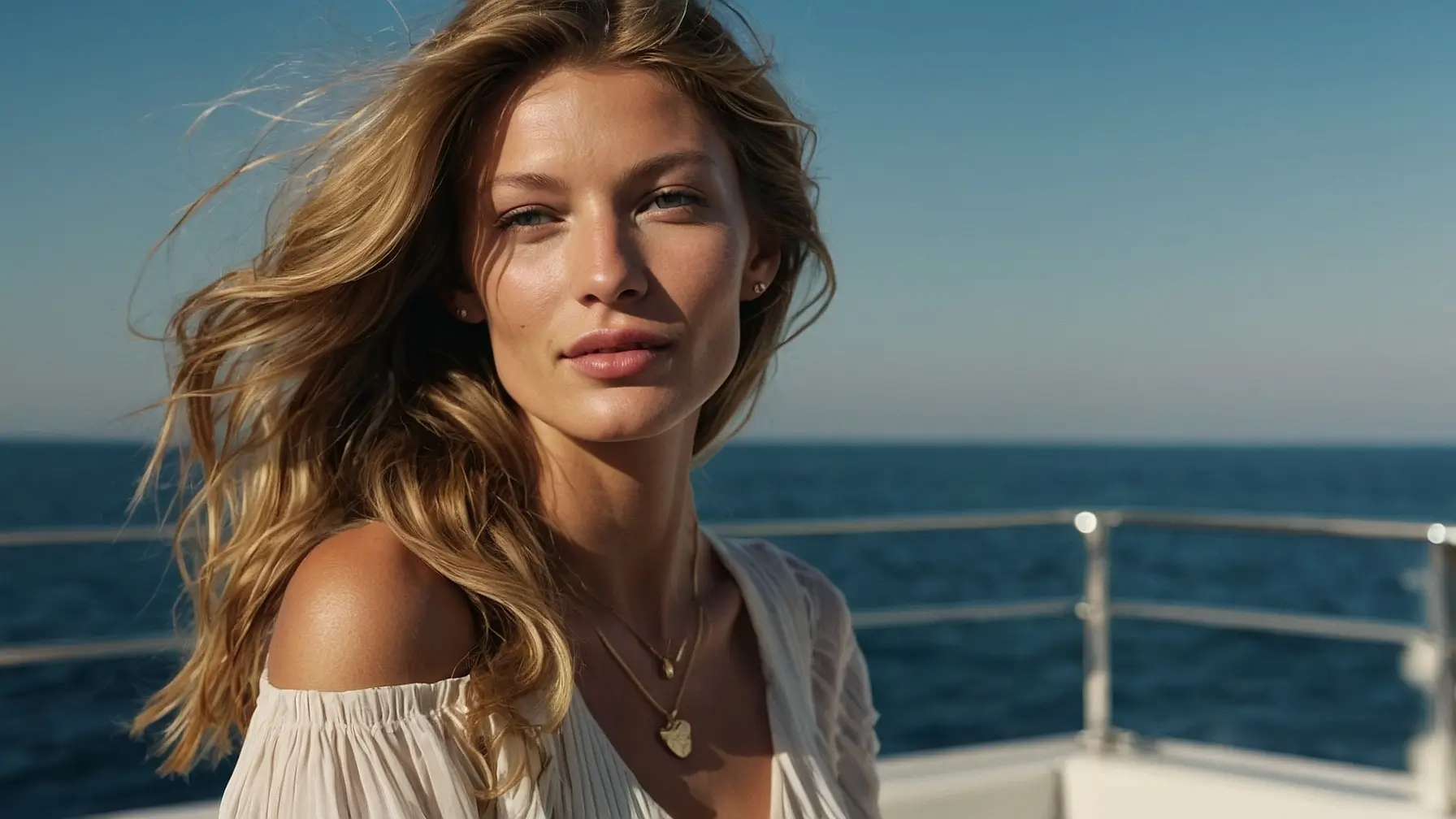 Elegant Dubai companion for hire enjoying a private moment at sea — the embodiment of elegance, discretion, and sophistication in discreet dating