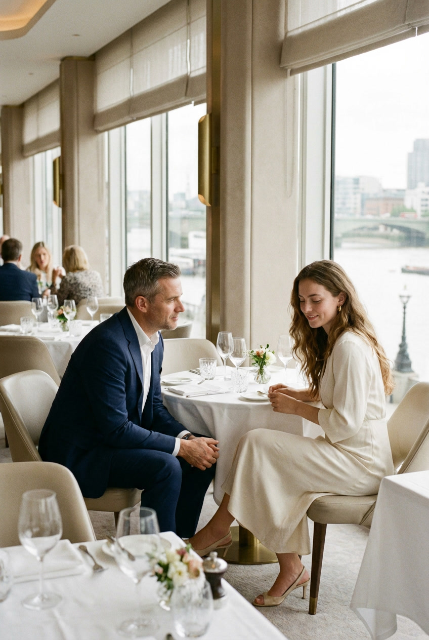 Prestigious companion in an elegant, understated setting, radiating sophistication