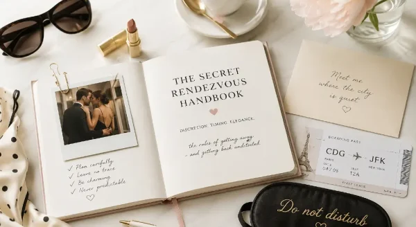 Secret Rendezvous Handbook with romantic travel essentials