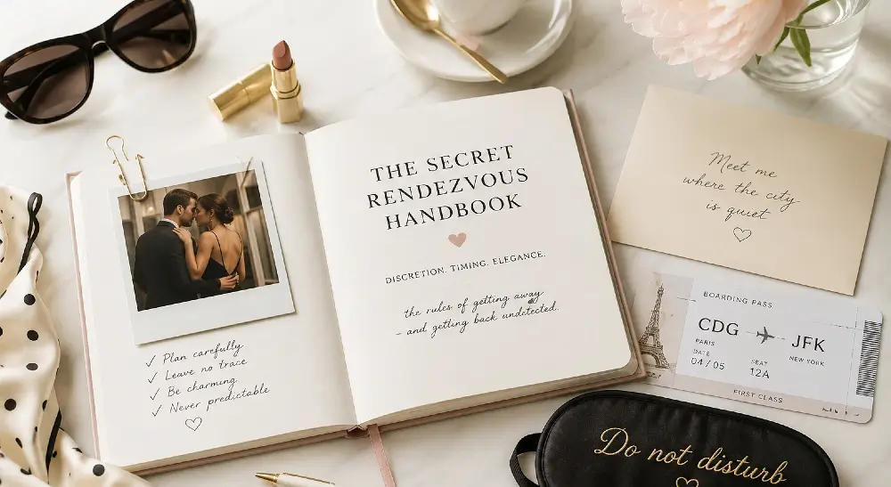 Secret Rendezvous Handbook with romantic travel essentials